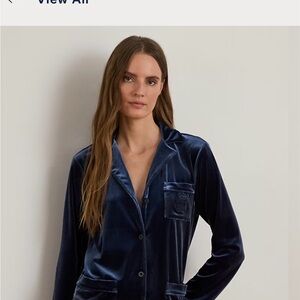 Polo Ralph Lauren Midnight Blue Velvet Pajama Set